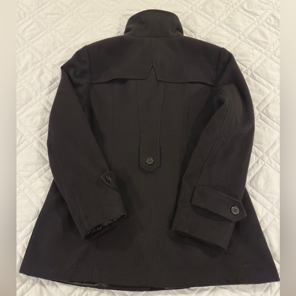Nicole Miller Women Large (42 in Bust) Black Button-Up Pea Coat Jacket - Picture 4 of 6